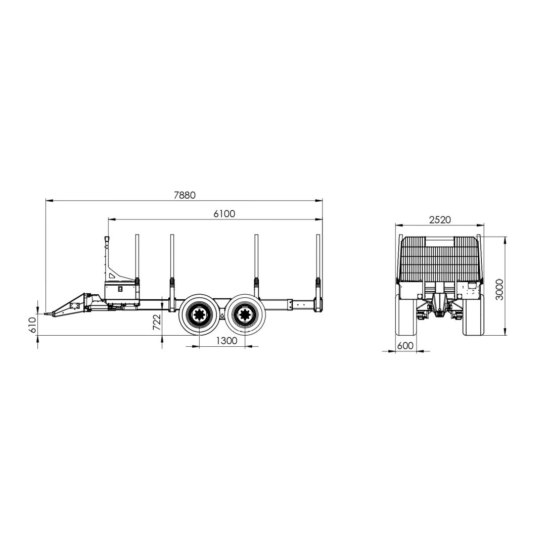 BMF 19 t. 'skidder' skovvogn uden kran - Image 6